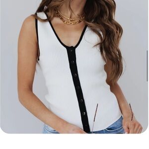 Elegant Black and White Women's Tank Top